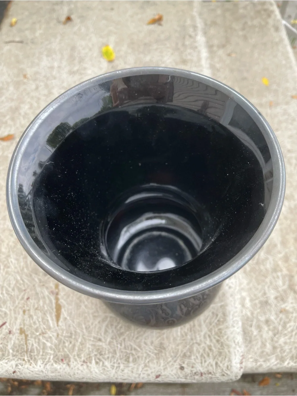 Antique Amethyst black tinted purple with sterling silver engraving vase